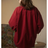Unisex Jacket Vintage Baseball Jacket Men's and Women's Loose Corduroy Coat